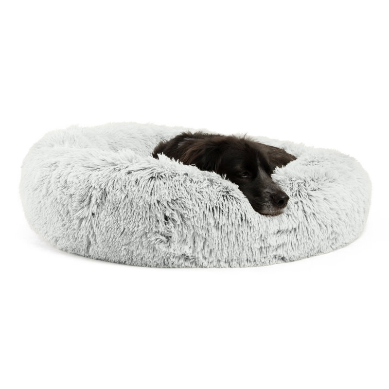 Lit pour animaux en fausse fourrure Tucker Murphy Pet ™, Grand (l 36 po x P 36 po x H 9 po), Shag Frost