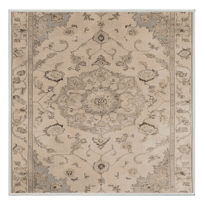 Machine Washable Tabriz Beige Area Rug