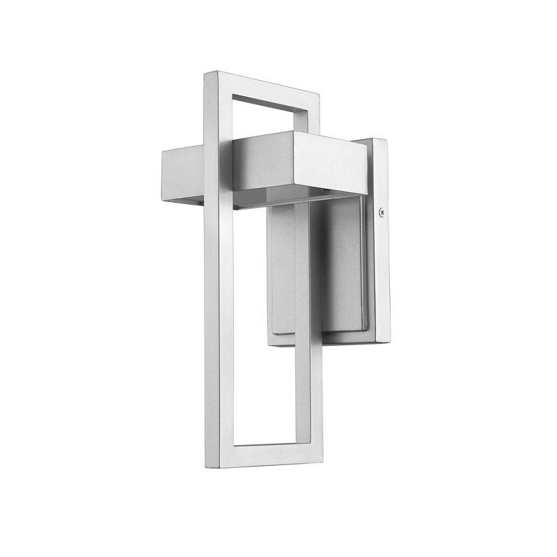 Giddens Integrated LED Frosted Glass Outdoor Flush Mount, Silver, 11.75" H x 5.5" W x 5.75" D