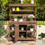 Table de rempotage Farmhouse 66 "avec grande surface de travail, tablettes ouvertes, 2 tiroirs et armoire-1745524913