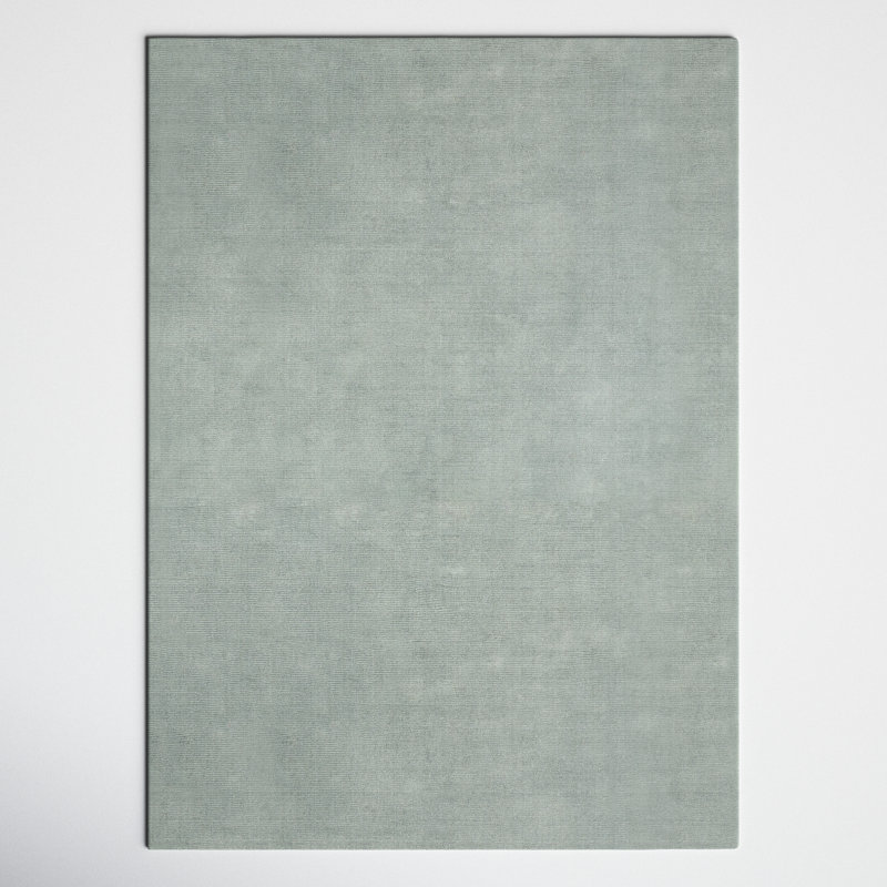Tapis menthe en laine tissé à la main Americus, Rectangle 8 pi x 11 pi