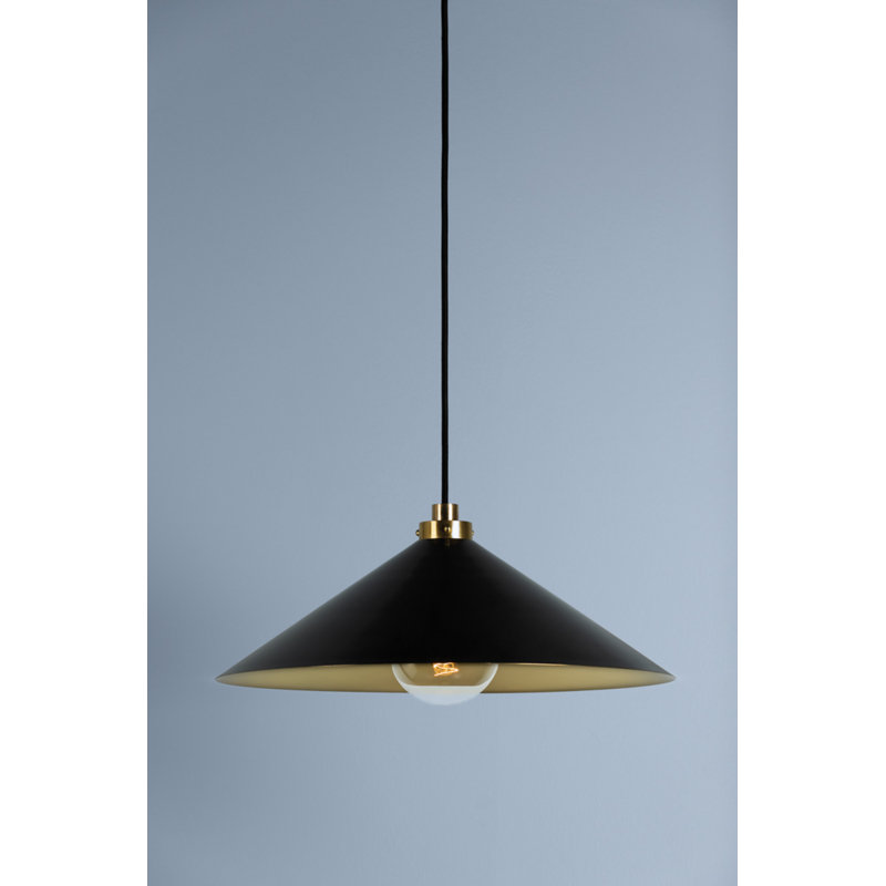 Luminaire suspendu 1 lumière, Laiton vieilli, Bronze vieilli, H 6,5 po x l 12 po x P 12 po