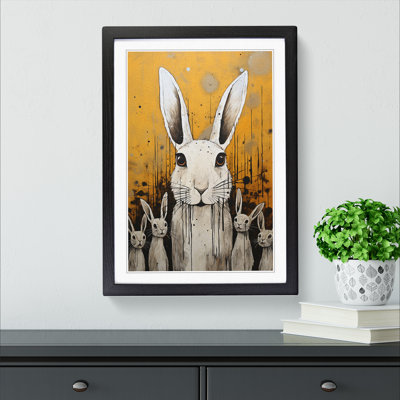 XYZ-FRM-V1223-5337 Rabbit Expressionism No.3 1 Piece Single Picture Frame Wall Art