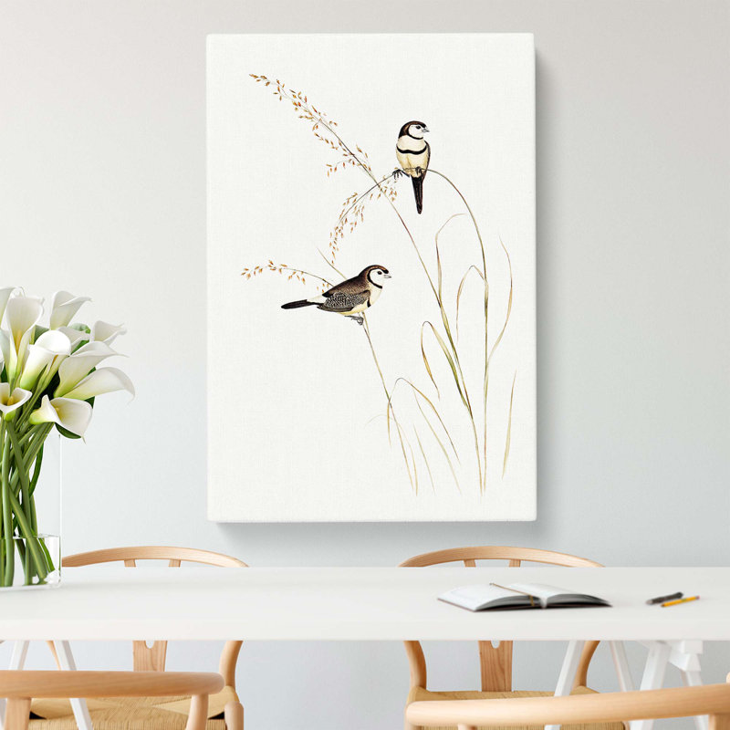 Double-Barred Finch by Shibata Zeshin - Wrapped Canvas, 60cm H x 40cm W x 3cm D