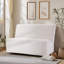 Causeuse 49 po avec housse bouclée beige 49 po avec coussin en éponge haute densité et pieds brun clair pour les salons modernes