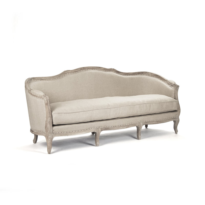 Gracia Upholstered 85'' Sofa, Beige Linen