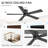 2-Pack 42" 5-Blade Indoor Flush Mount Ceiling Fan With Light And Remote, Black Modern Ceiling Fan With Reversible DC Motor-308728695