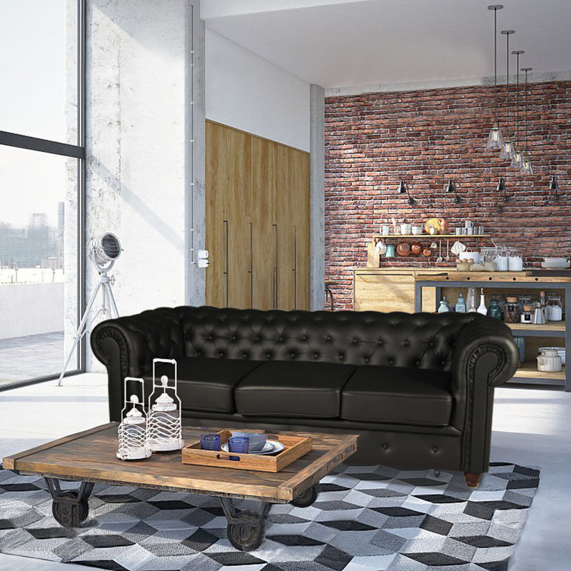 Aamiya 3 Seater Sofa, Black