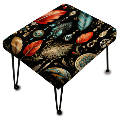 Black Furniture Boho Chic - Repose-pieds rectangulaire Boho