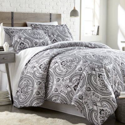 Ensemble de housse de couette surdimensionnée en microfibre à motif cachemire réversible avec taies décoratives Pure Melody