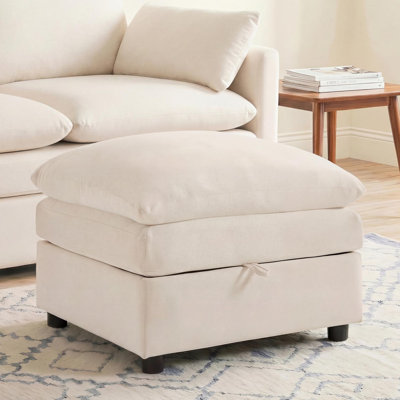 Drago 29'' W Square Upholstered Modern Ottoman
