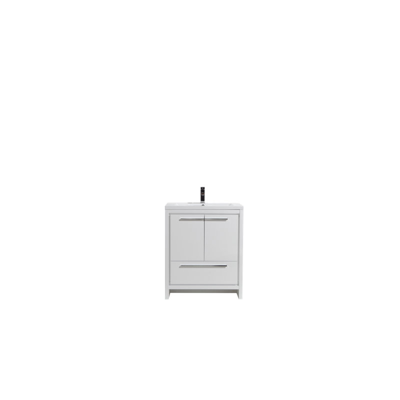 Melillo 30'' Single Bathroom Vanity Base Only, High Gloss White