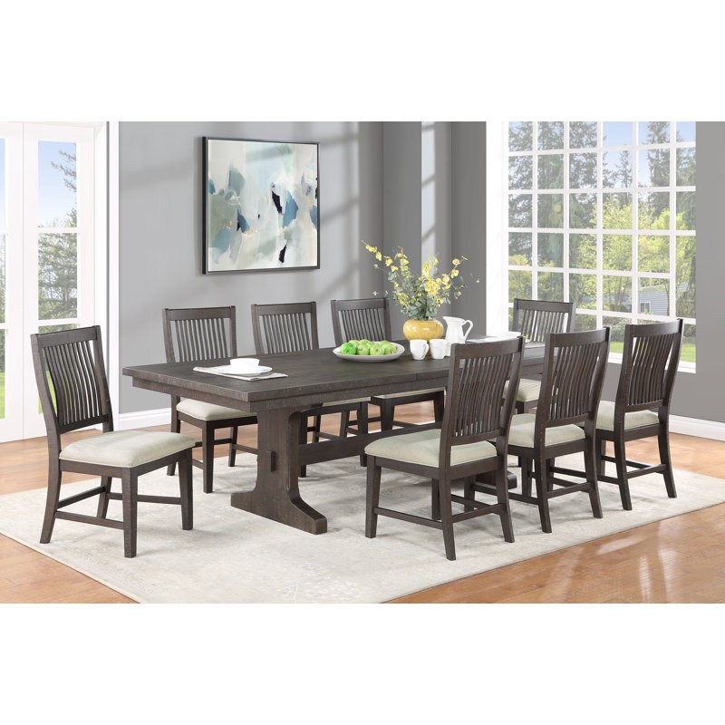 Almagul 8 - Person Extendable Double Pedestal Dining Set