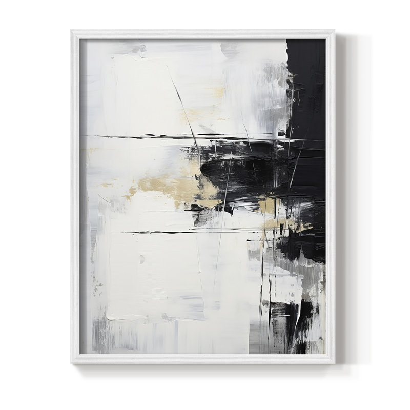 ABSTRACT Series DXIV  -Premium Framed Print -Ready to Hang - No Nails Required, White, 21" H x 17" W