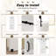Porte coulissante de style grange, 5 carreaux, 80 po H, panneaux de verre et de bois, apprêt blanc, avec trousse de quincaillerie d'installation (aucun assemblage requis), fermeture amortie-122513052-118013948-135753574