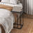 C-Table End Table with Solid Wood Top and Steel Base for Sofa, Bed Side  -882125705