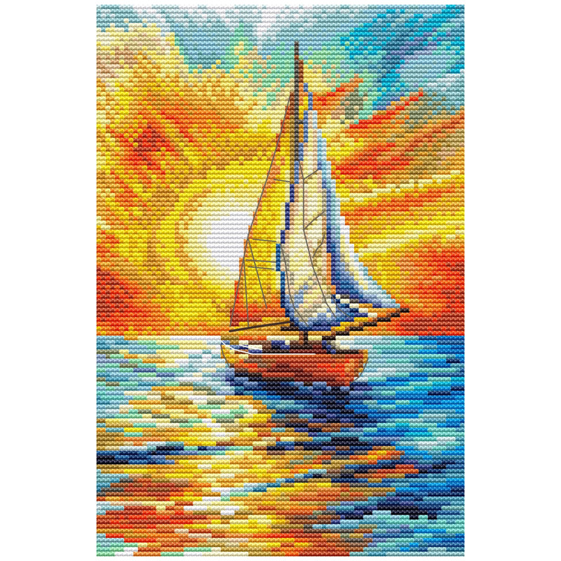 Trousse de broderie au point de croix compté « Voiles au soleil » BC8101