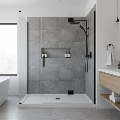Zinq Matte Shower Wall System Kit (5-Piece)