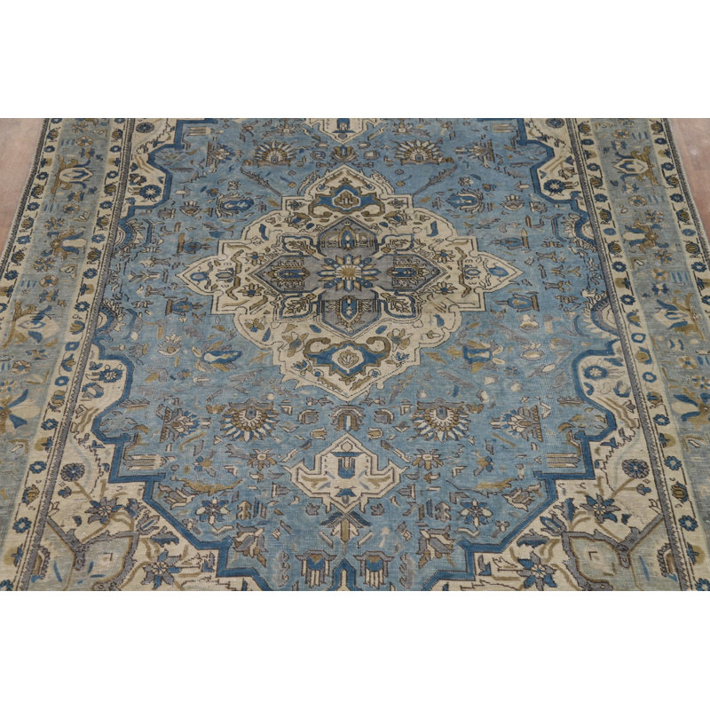 Tapis géométrique bleu 7 x 10