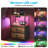 Nightstand With 2 Fabric Drawers,modern Bedside Table With Power Outlets,everyday Side Table With Led Light Strip,end Table With A Large Storage Shelf-1613280529