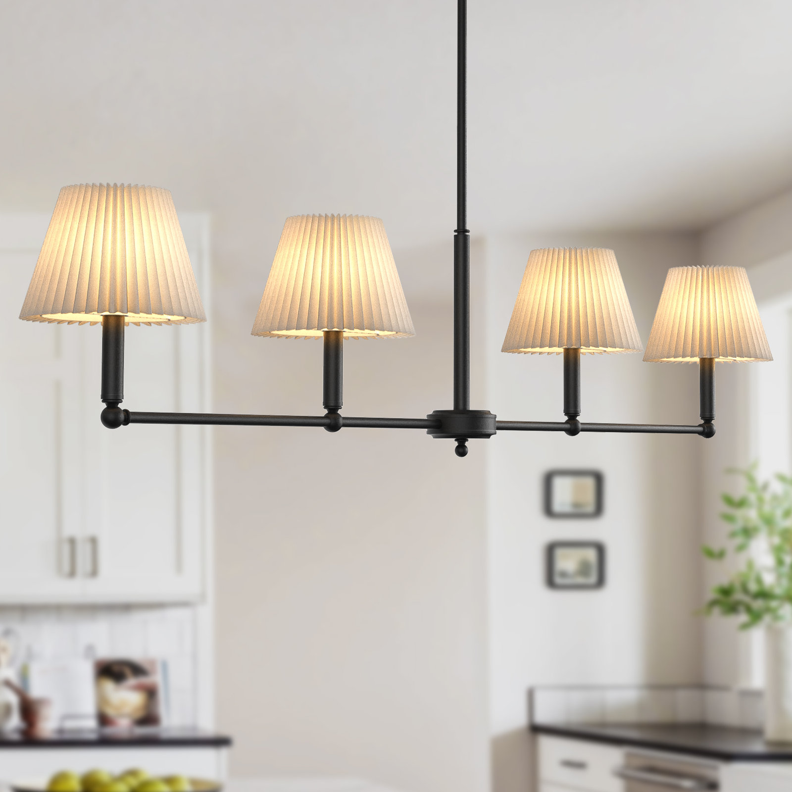 Costa 4-light Linear Chandelier, Matte Black