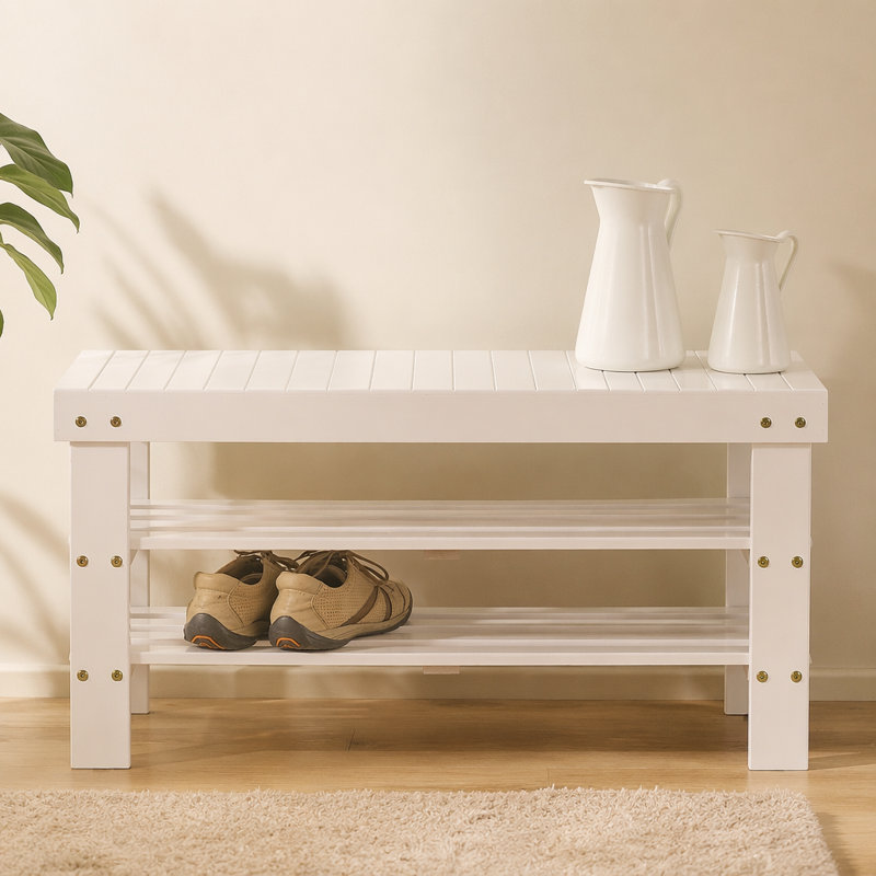 Pina Quality Solid Wood Shoe Bench