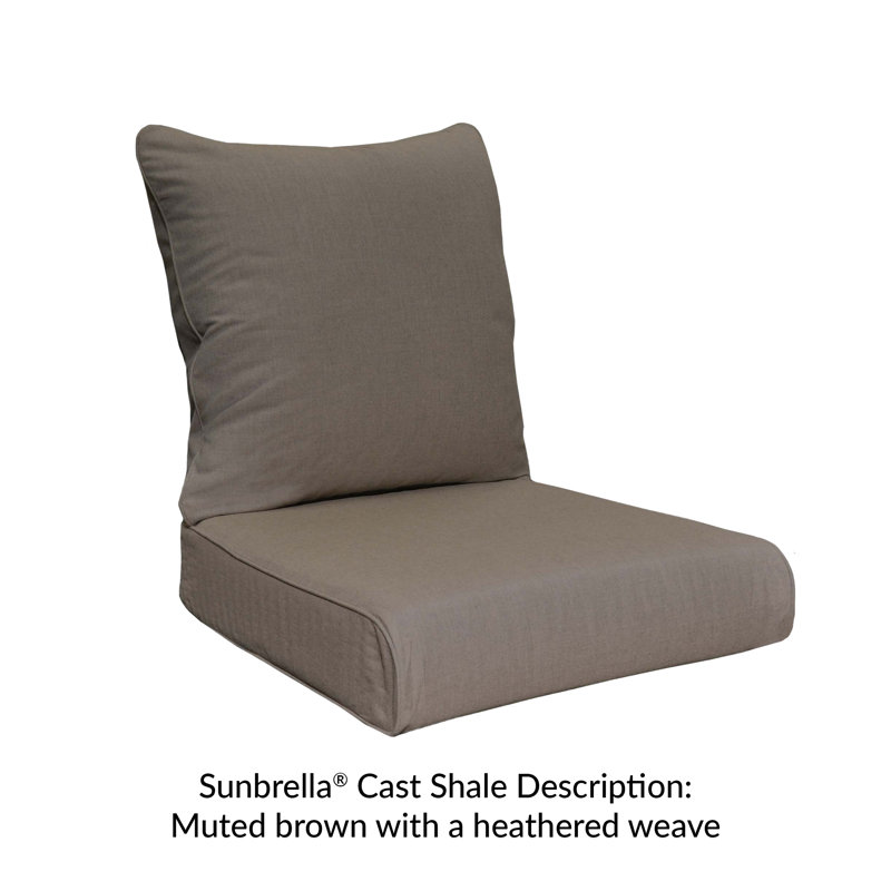 Sunbrella® Premium Outdoor Deep Seating Cushion, Cast Shale Sunbrella® Plainweave