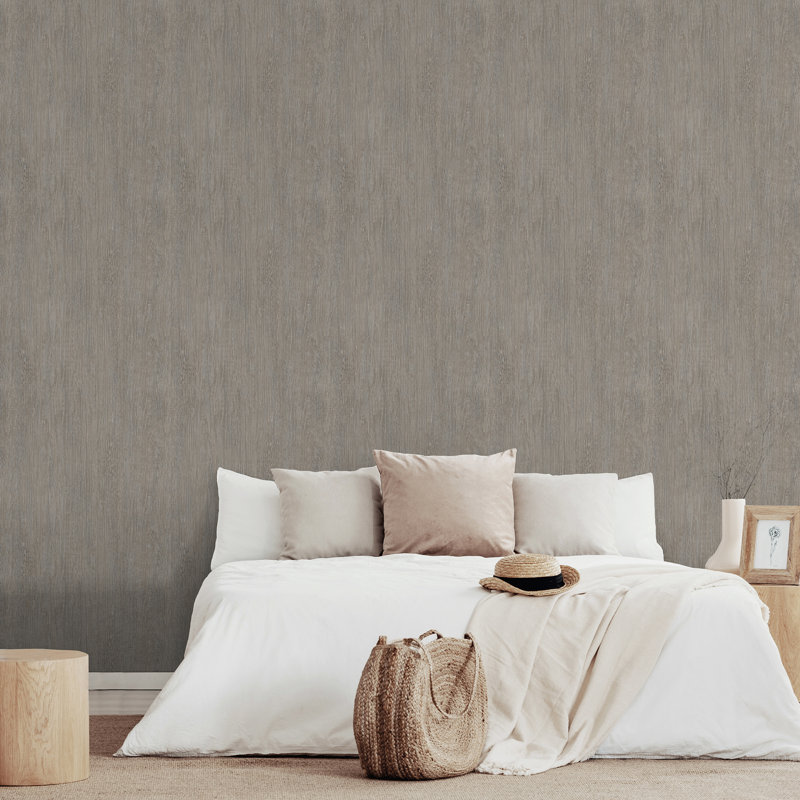 Papier peint grain de bois doux, Taupe