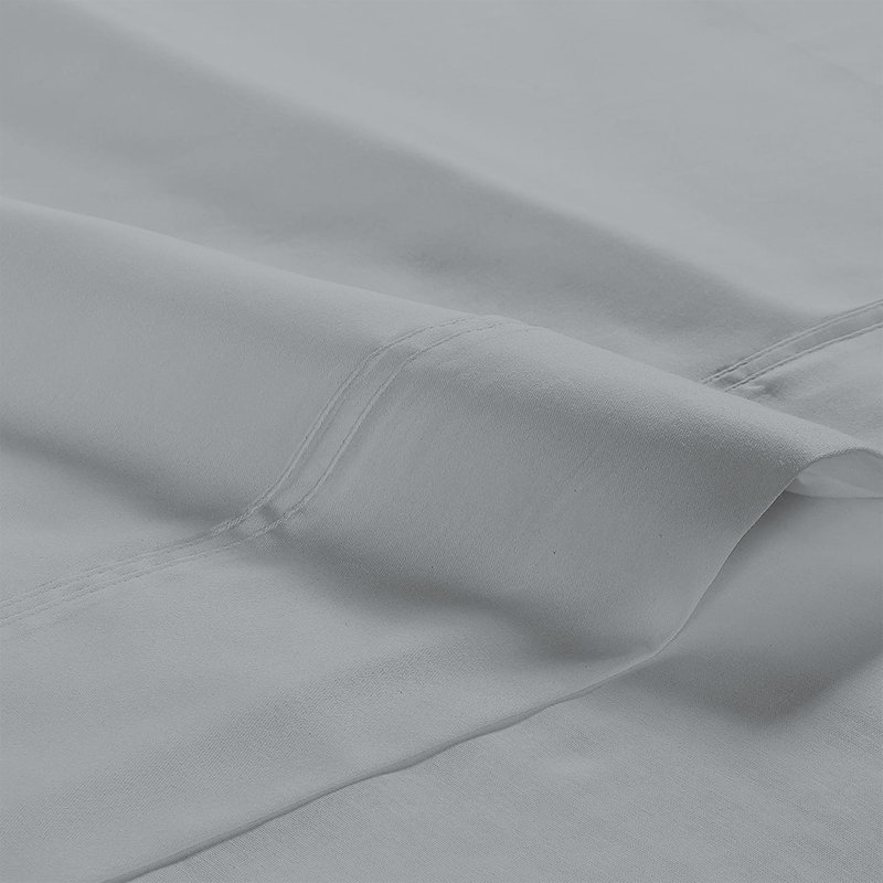 Ensemble de draps en coton Supima ultra-doux et soyeux de qualité supérieure 800TC, Gris clair