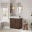 Meuble-lavabo simple 36 po avec plateau en pierre de quartz blanc Friedliese-233469382