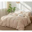Ensemble de housse de couette légère avec fermeture à glissière 8 attaches 100% coton lavé MooMee-109236634-111220337