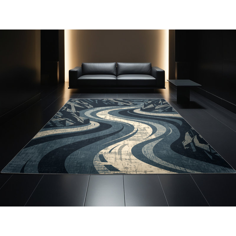 Machine Washable Outhe Country Rustic Vintage Look Rug in Gray – Gray Binding, 3' Square