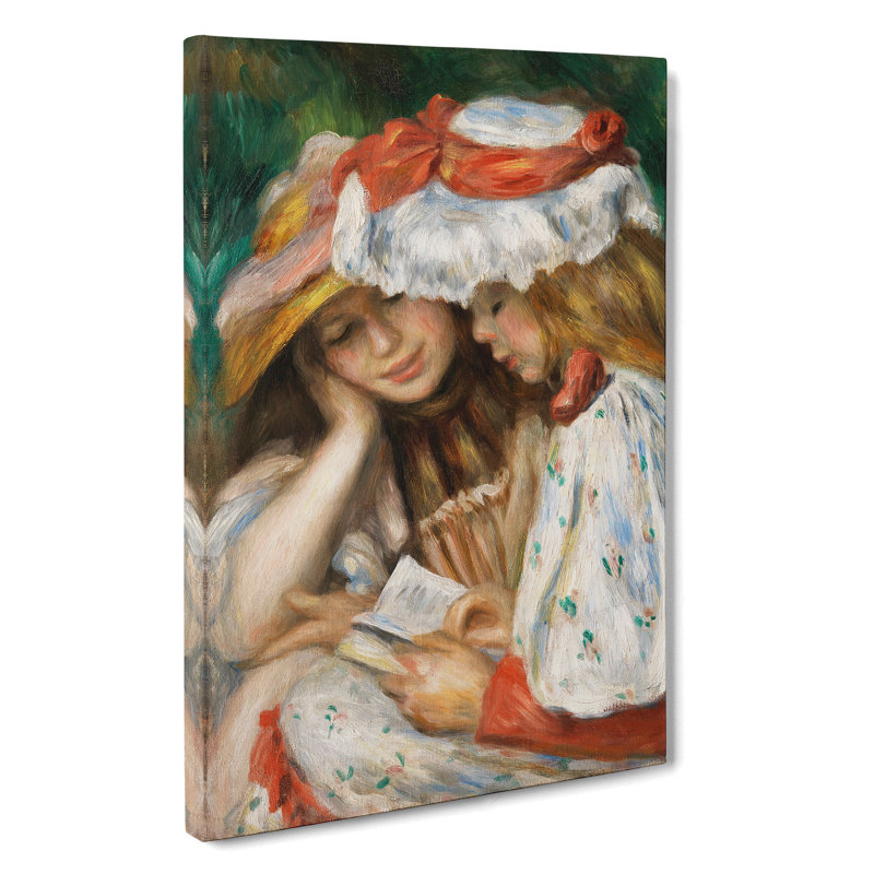 Two Girls Reading by Pierre-Auguste Renoir - Wrapped Canvas, 76cm H x 50cm W x 3cm D