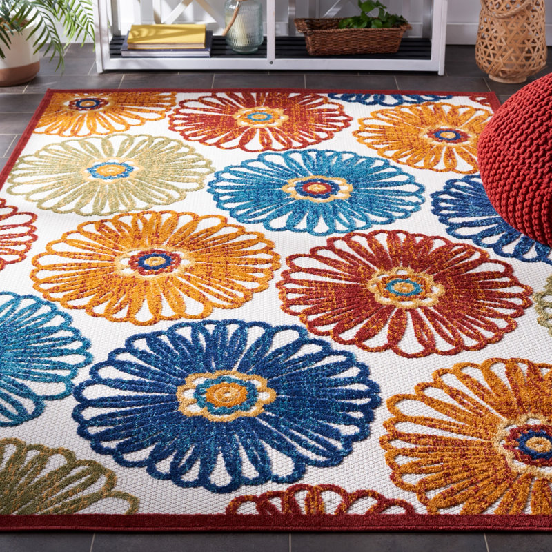Kellems Performance Floral Indoor/Outdoor Area Rug, Rectangle 5'3" x 7'6"