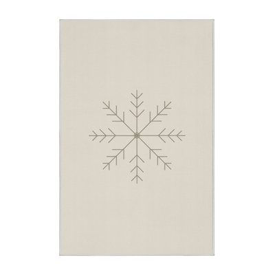 Soft Plush Findley Christmas Modern & Contemporary Abstract Area Rug in Beige – White Binding