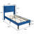 Twin Size Velvet Bed Frame with Wingback Headboard, Upholstered Platform Bed with Wing Side Channel Tufted Headboard, Solid Wooden Slats Support, No Box Spring Needed, Noise Free, Dark Blue-514089473-514089484