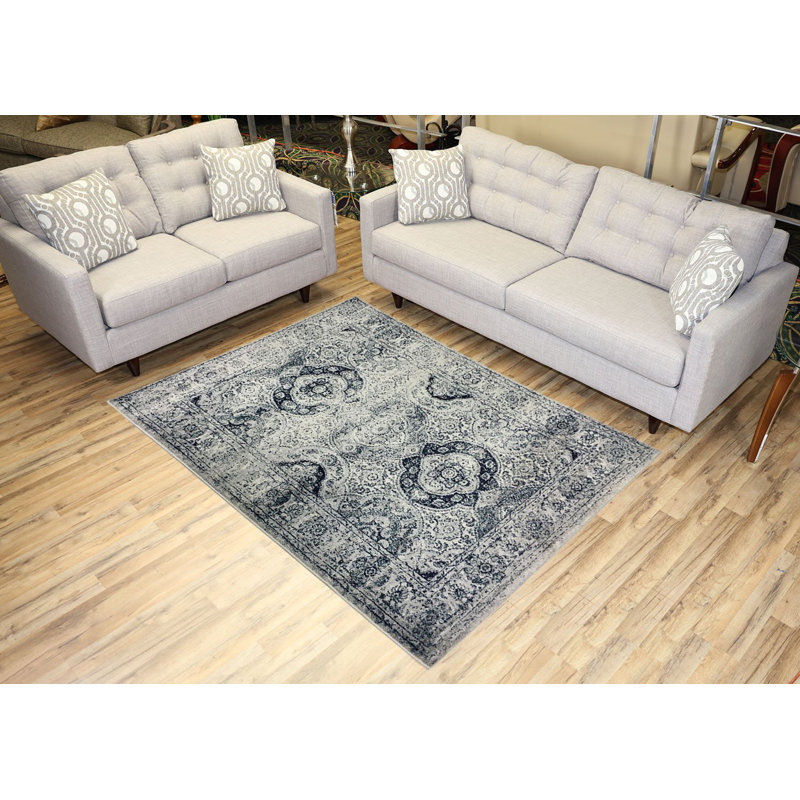 Vintage Style Distressed Persian Aubusson Area Rugs 5' x 7'