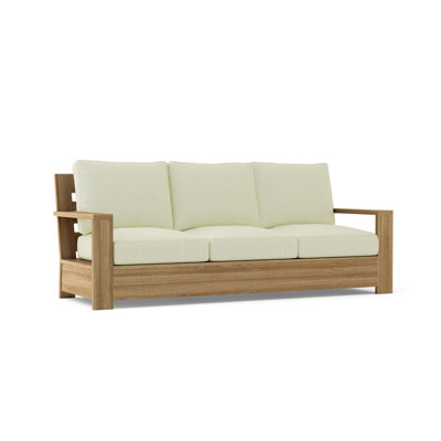 Madera 87.5'' Wide Teak Patio Sofa with Sunbrella® Cushions