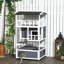 Abri pour chat gris en bois gris