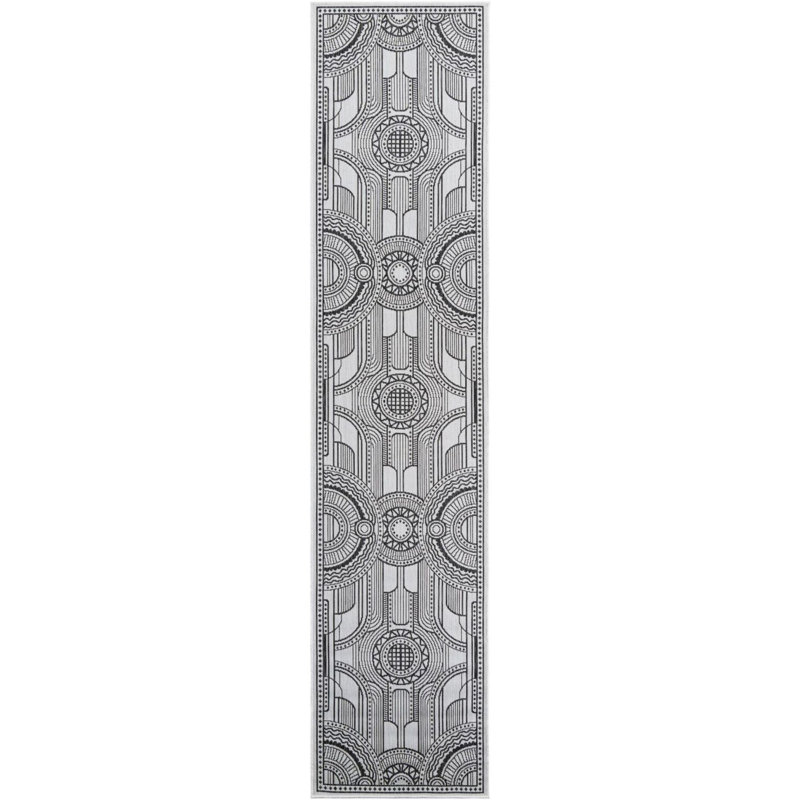 Tapis de couloir blanc et noir Aucun, Tapis de couloir 2 pi 7 po x 12 pi