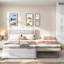 Lit plateforme tapissier avec lit gigogne multifonctionnel-885608255