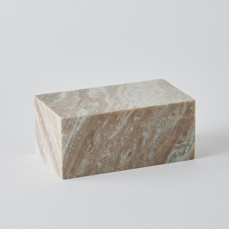 Handmade Marble Decorative Box, 4" H x 9" W x 5" D