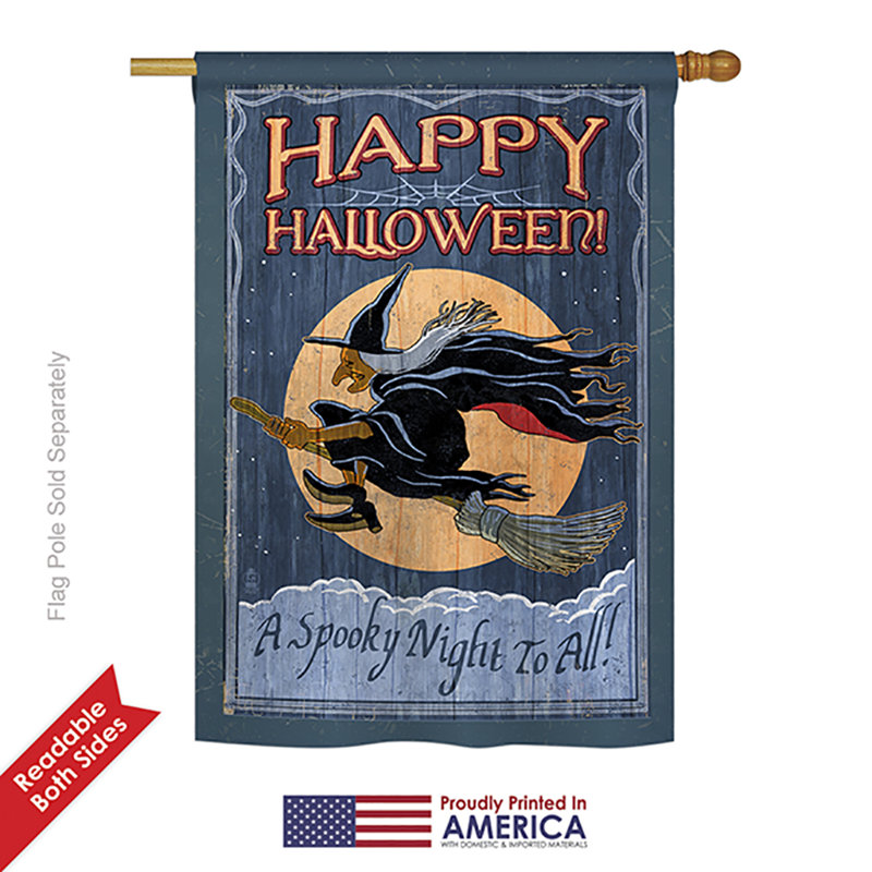 Drapeau de maison en polyester Swavar A Spooky Night to All, H 40 po x l 28 po