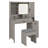 Makeup Vanity Desk with Sliding Mirror & Lights, Farmhouse Glass Top Vanity with Charging Station, 4 Drawers 2 Cabinets Dressing Table Set with Stool-364780580