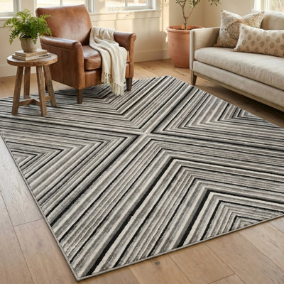 Tapis noir et gris MDA Rugs Montreal