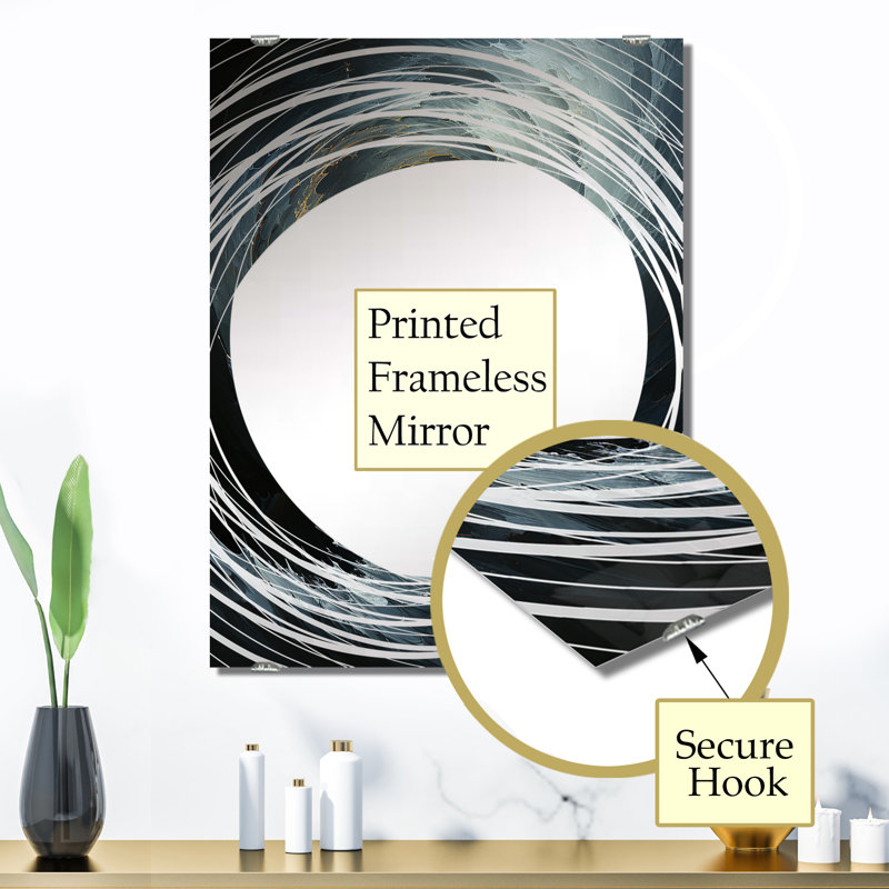 Rreon - Miroir mural à spirales abstraites MIR137990, 32 po x 24 po
