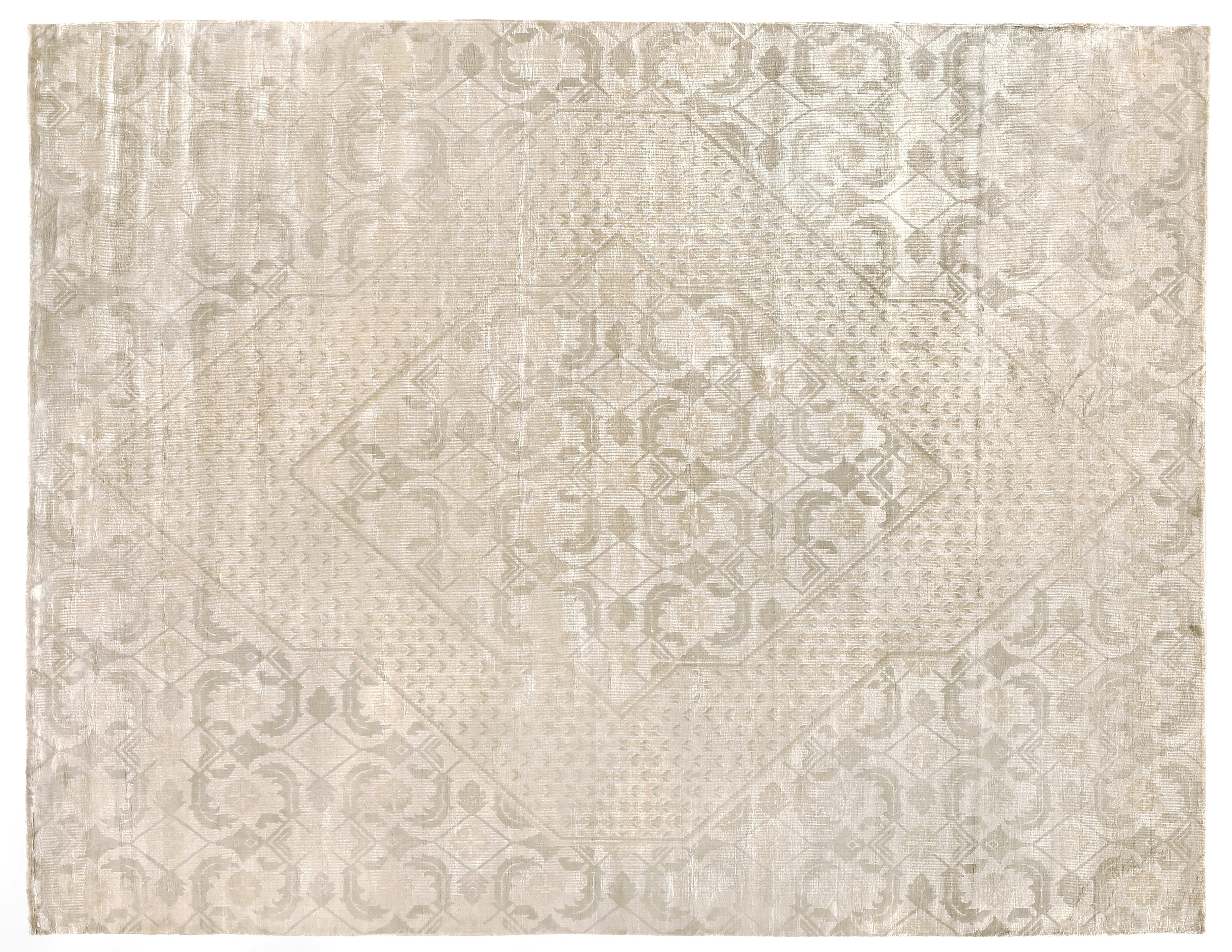 EXQUISITE RUGS Carrera Oriental Hand Loomed Silk Area Rug in Light ...