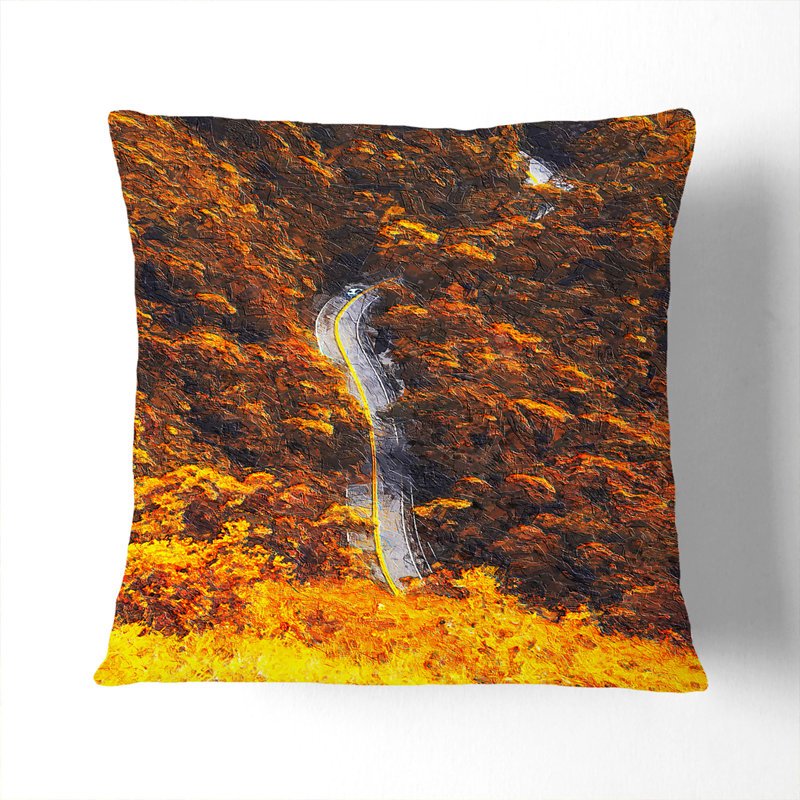 Driving Through A Forest In Brazil Square Throw Cushion, White, 55cm H x 55cm W x 20cm D