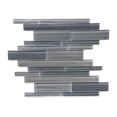 Rebel 14.63'' x 12.13'' Brushed Glass Brick Mosaic Wall Tile