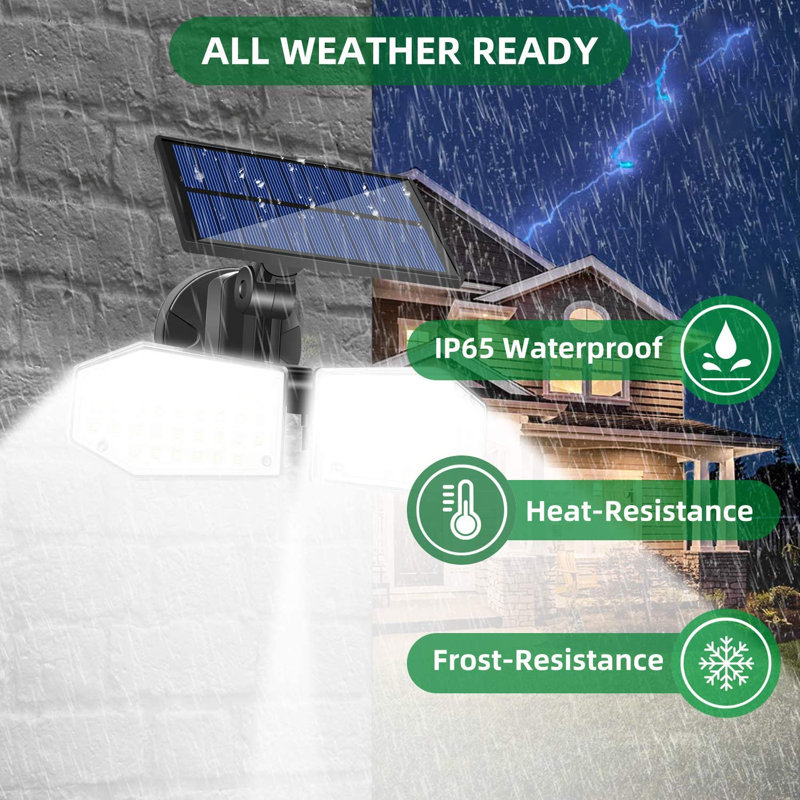 15-Watt LED Solar Power Dusk To Dawn Battery Operated Outdoor Security Spot Light With Motion Sensor